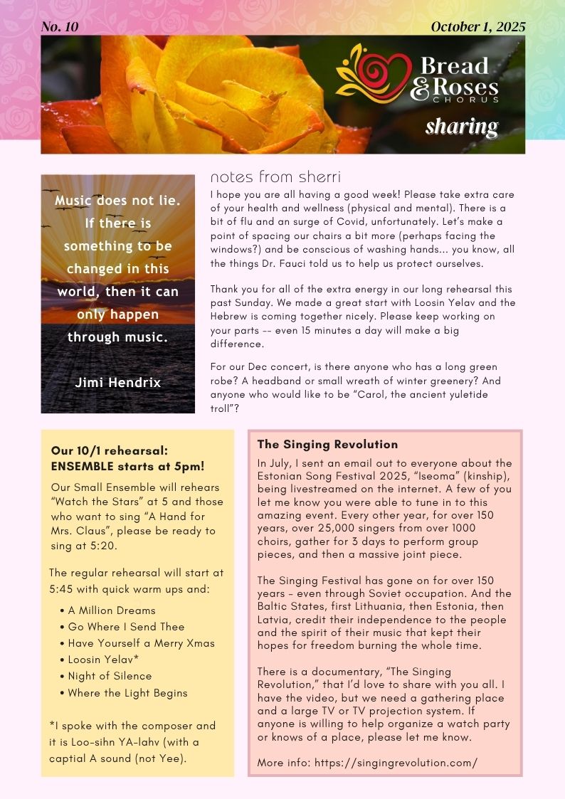 Bread & Roses Newsletter No 9