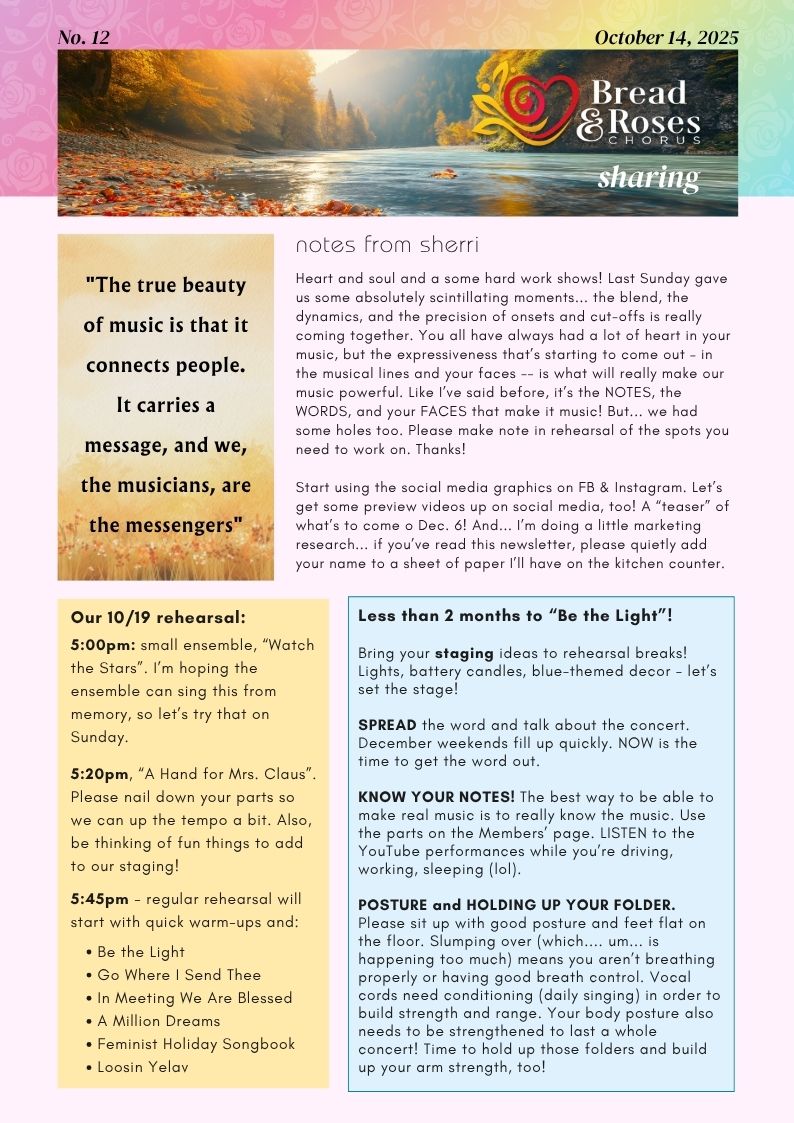 Bread & Roses Newsletter Issue 12